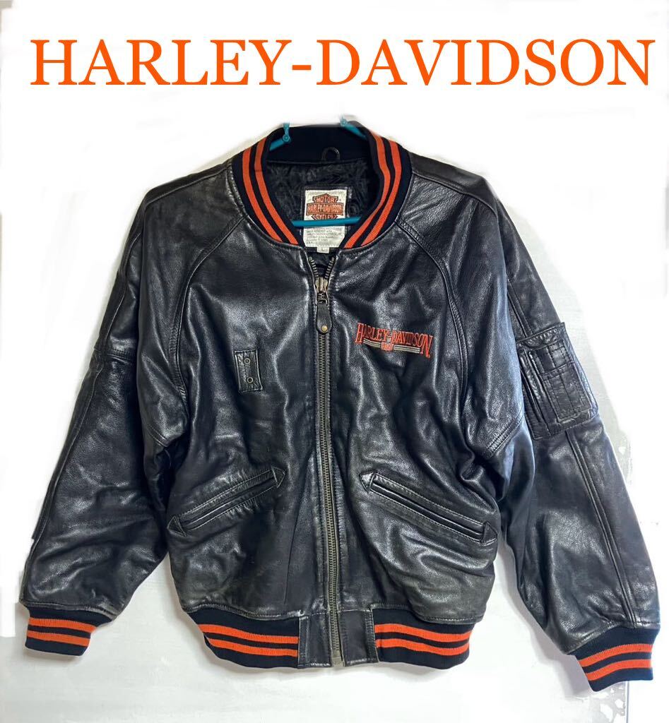 Yahoo!オークション - HARLEY-DAVIDSON 1990s MA-1 レザー Yahoo!オークション - HARLEY-DAVIDSON 1990s MA-1 レザー