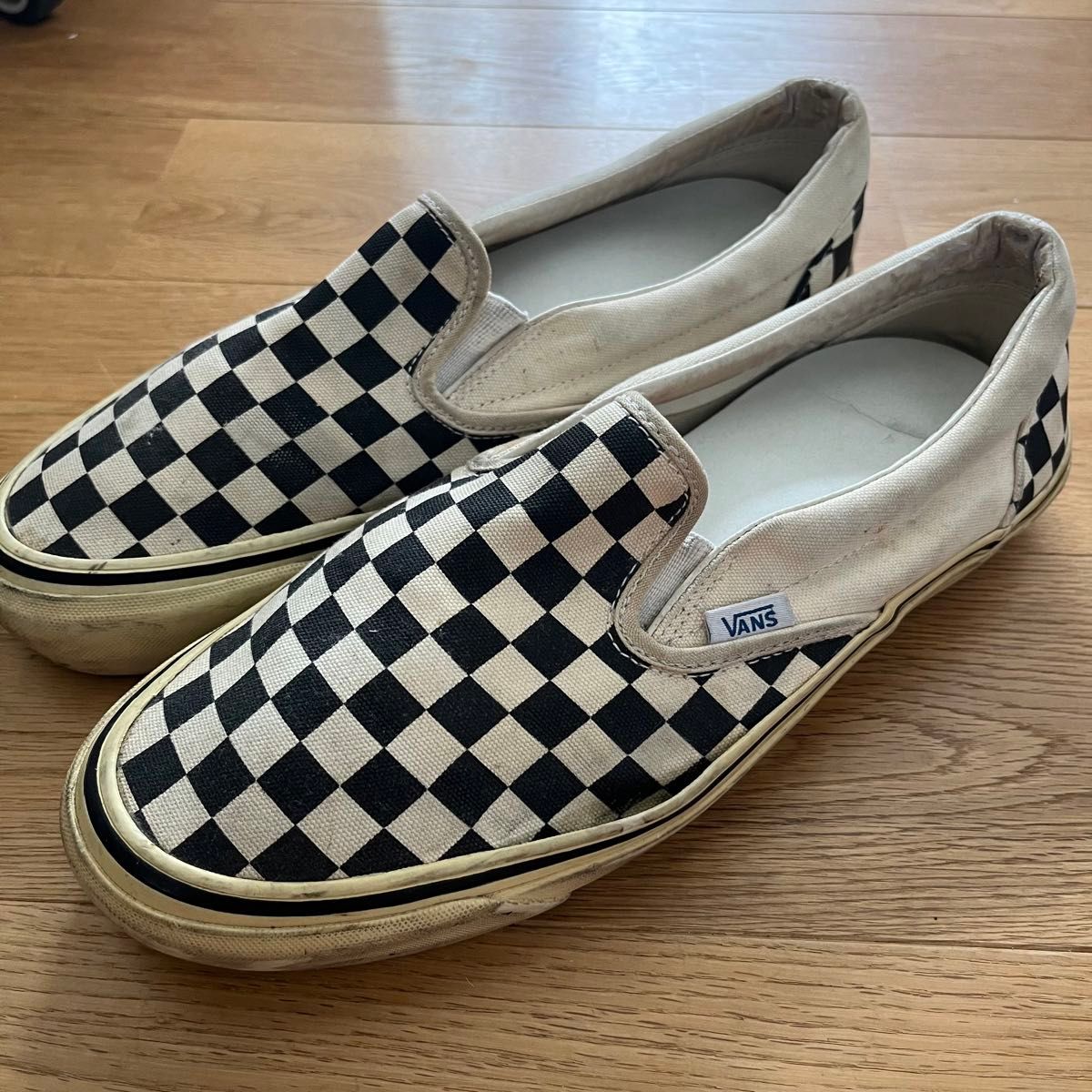 昔の アメリカ企画 VANS VAULT スリッポン チェッカー 青タグ 昔の アメリカ企画 VANS VAULT スリッポン チェッカー 青タグ