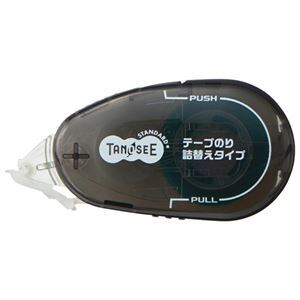 【新品】(まとめ)TANOSEE テープのり(リフィル式ドットタイプ) 本体 コンパクト 8.4mm×15m ブラック 1個 〔×30セット〕