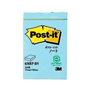 【新品】(まとめ) 3M ポスト・イット ノート再生紙スタンダードカラー 75×50mm ブルー 656RP-BN 1冊 〔×30セット〕