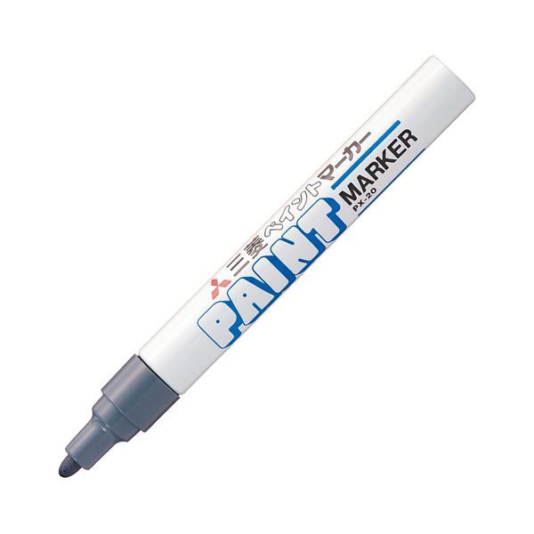 【新品】(まとめ)三菱鉛筆 油性ペイントマーカー 中字丸芯灰 PX20.37 1セット(10本)〔×5セット〕