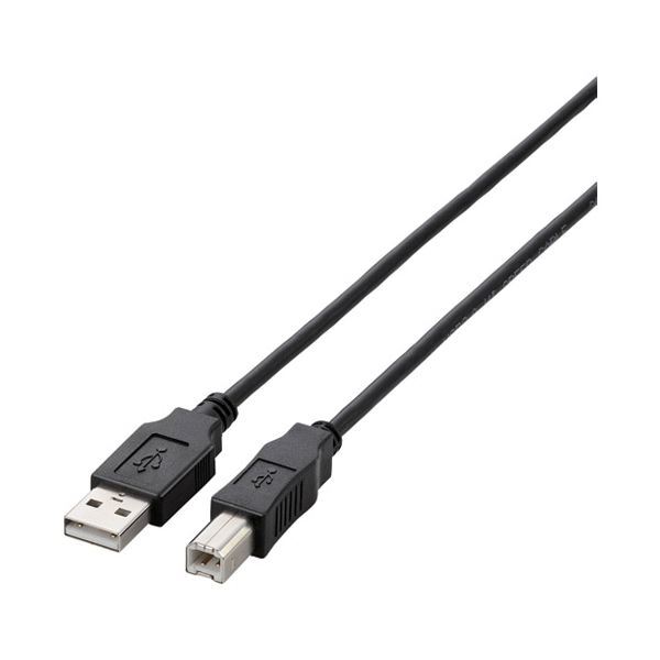 【新品】(まとめ)エレコム USB2.0ケーブル1m U2C-BN10BK ブラック〔×5セット〕