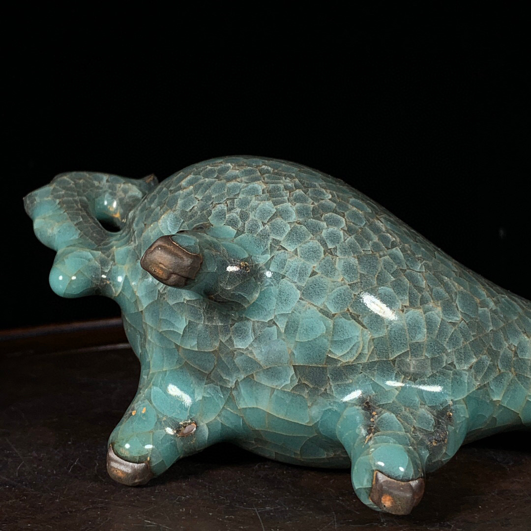 蔵友館蔵品・宋・古陶瓷品・官窯・冰裂紋・龍頭流杯】・ 蔵友館蔵品・宋・古陶瓷品・官窯・冰裂紋・龍頭流杯】・