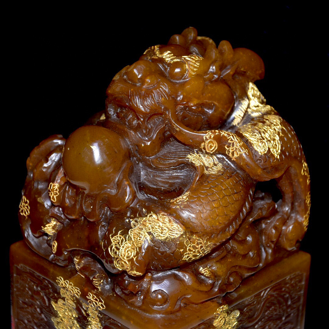 蔵友館蔵品・寿山石・田黄石・細密彫・龍戲珠印章】・希少珍品 蔵友館蔵品・寿山石・田黄石・細密彫・龍戲珠印章】・希少珍品