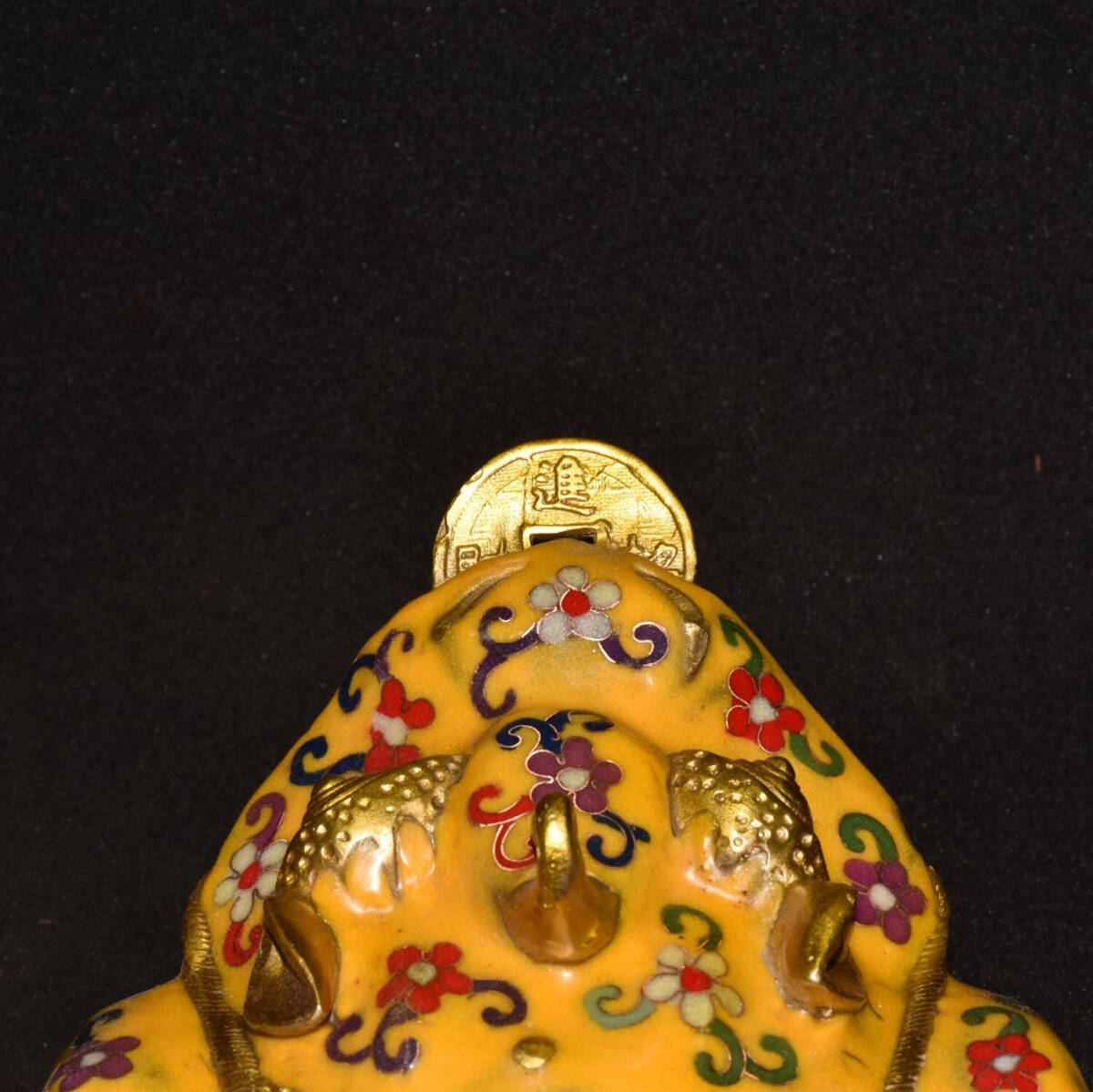 蔵友館蔵品・銅製・景泰藍・琺瑯彩・塗金・發財金蟾】・希少珍品 蔵友館蔵品・銅製・景泰藍・琺瑯彩・塗金・發財金蟾】・希少珍品