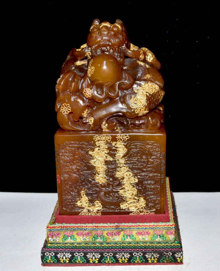 蔵友館蔵品・寿山石・田黄石・細密彫・龍戲珠印章】・希少珍品 蔵友館蔵品・寿山石・田黄石・細密彫・龍戲珠印章】・希少珍品