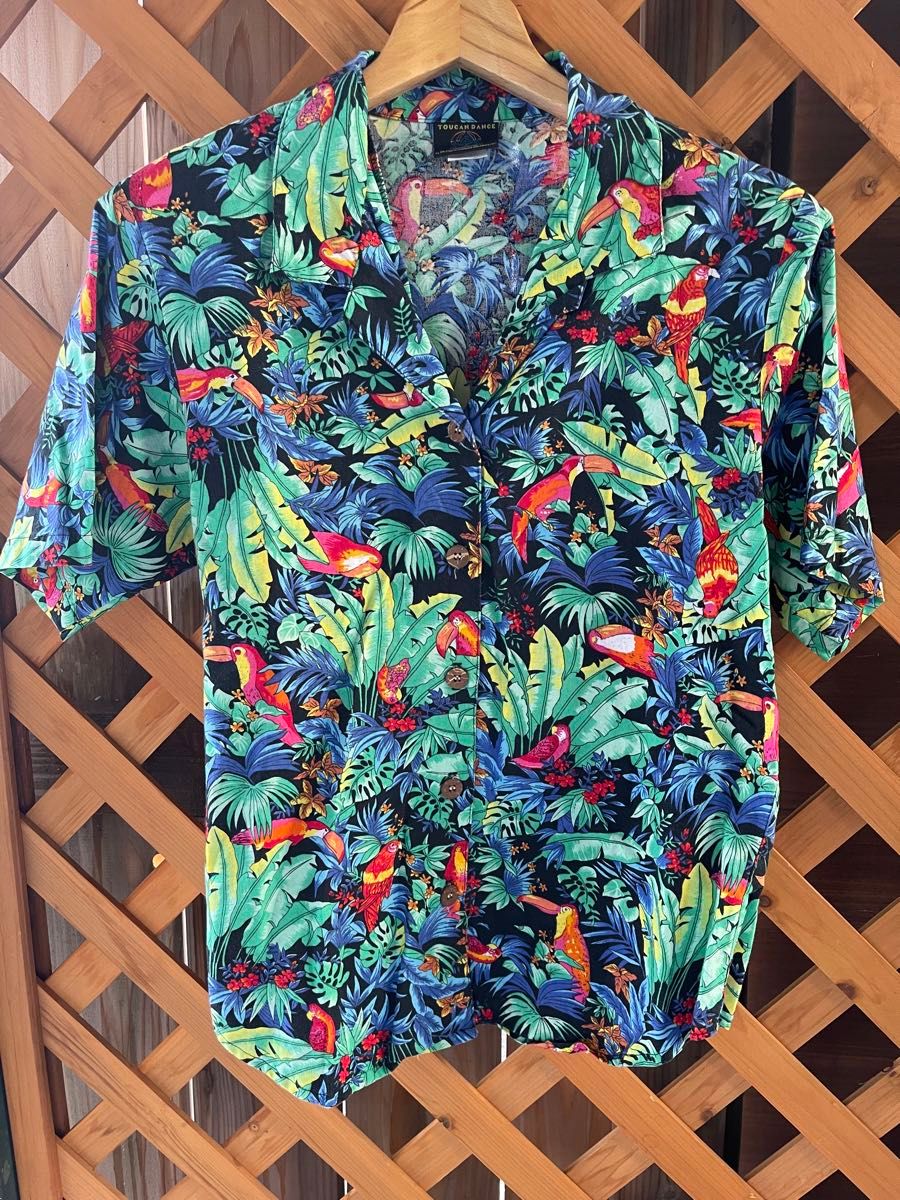 Vintage US古着 TOUCAN DANCE 半袖 アロハシャツSIZE S 南国柄 Vintage US古着 TOUCAN DANCE 半袖 アロハシャツSIZE S 南国柄