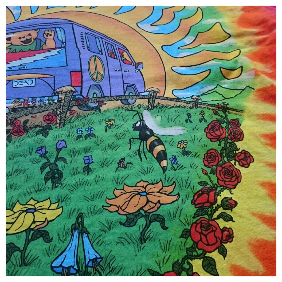 ☆美品☆ GRATEFUL DEAD 当時物タイダイＴシャツ !! グレイトフルデッド バンドＴ ヴィンテージ vintage ビンテージ Lサイズ_画像8