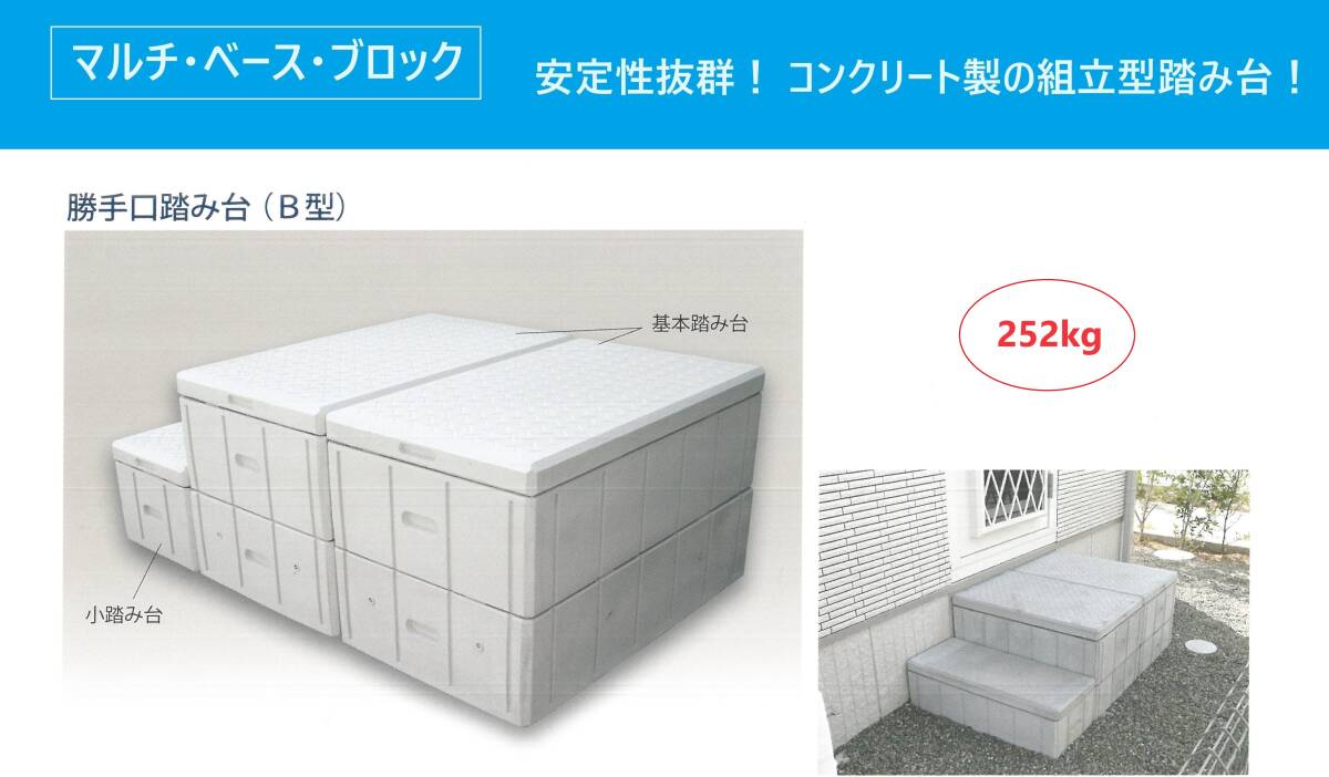 踏台★勝手口★コンクリート製★マルチ・ベース・ブロック★安定性抜群★Bセット★配送料別★直接お引き取りも可能【現品限り★展示品】