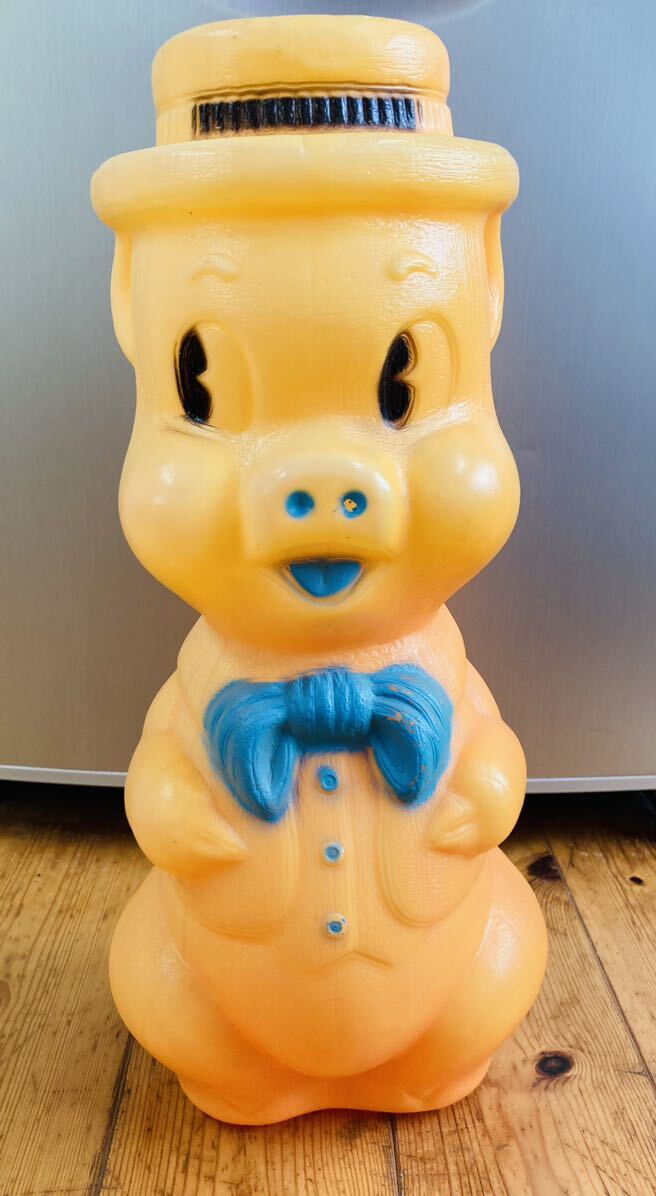 当時物 ビンテージ品コインバンク。BIG 貯金箱 プラスチック製。1964年・A.J.RENZI社製造。高さ約39㎝ Pig Coin Bank