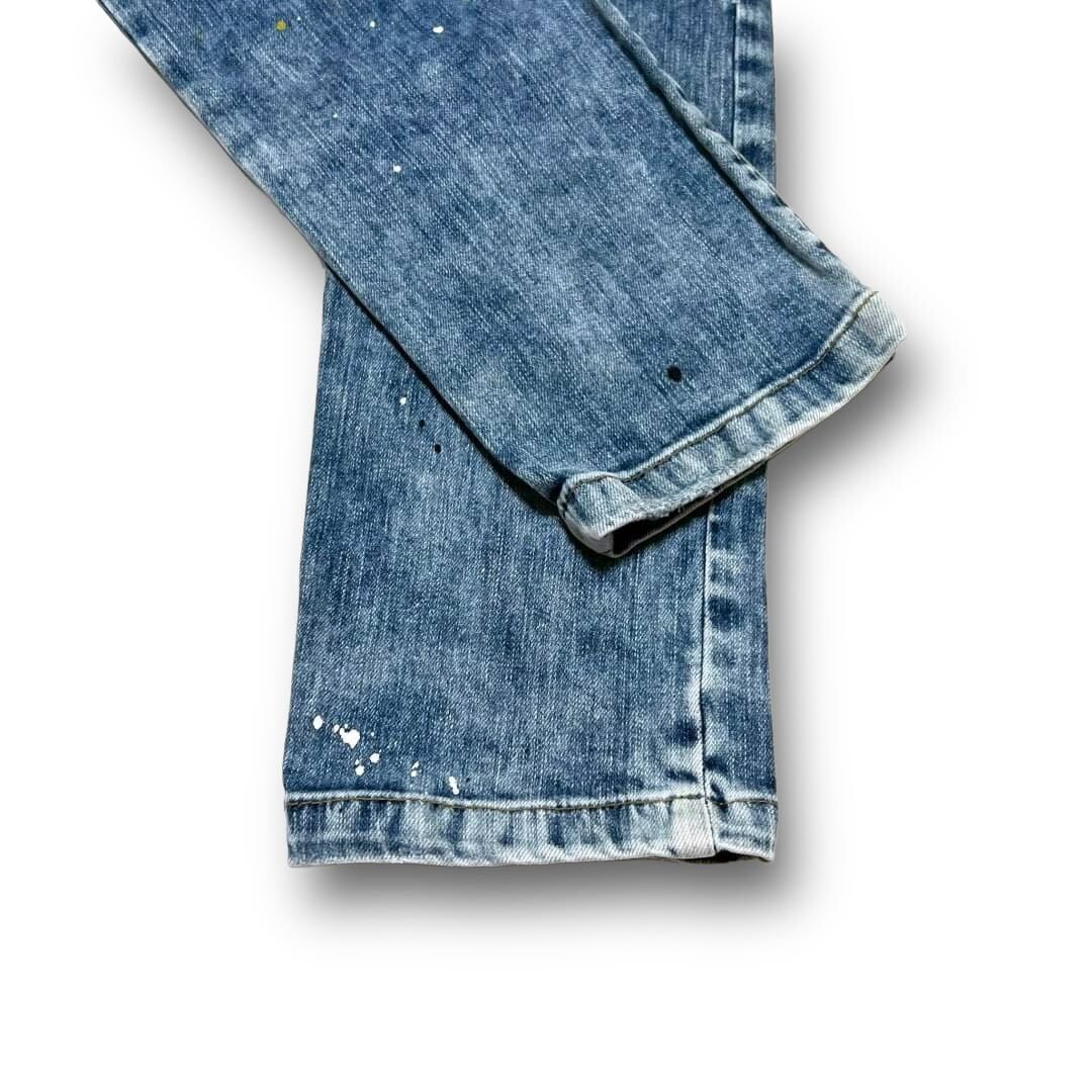 ZARA ザラ ペイント ダメージ加工 ストレッチ バイカー デニム ZARA ザラ ペイント ダメージ加工 ストレッチ バイカー デニム