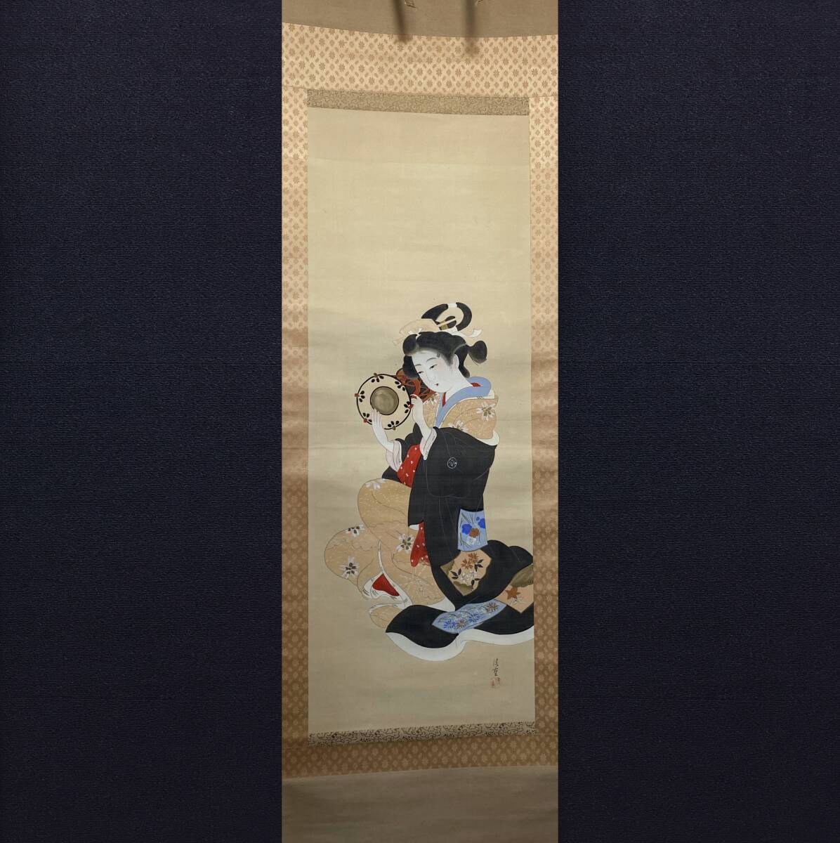 不明】◇廣南◇美人画◇日本画◇肉筆◇絹本◇掛軸◇k666|絵画 不明】◇廣南◇美人画◇日本画◇肉筆◇絹本◇掛軸◇k666|絵画