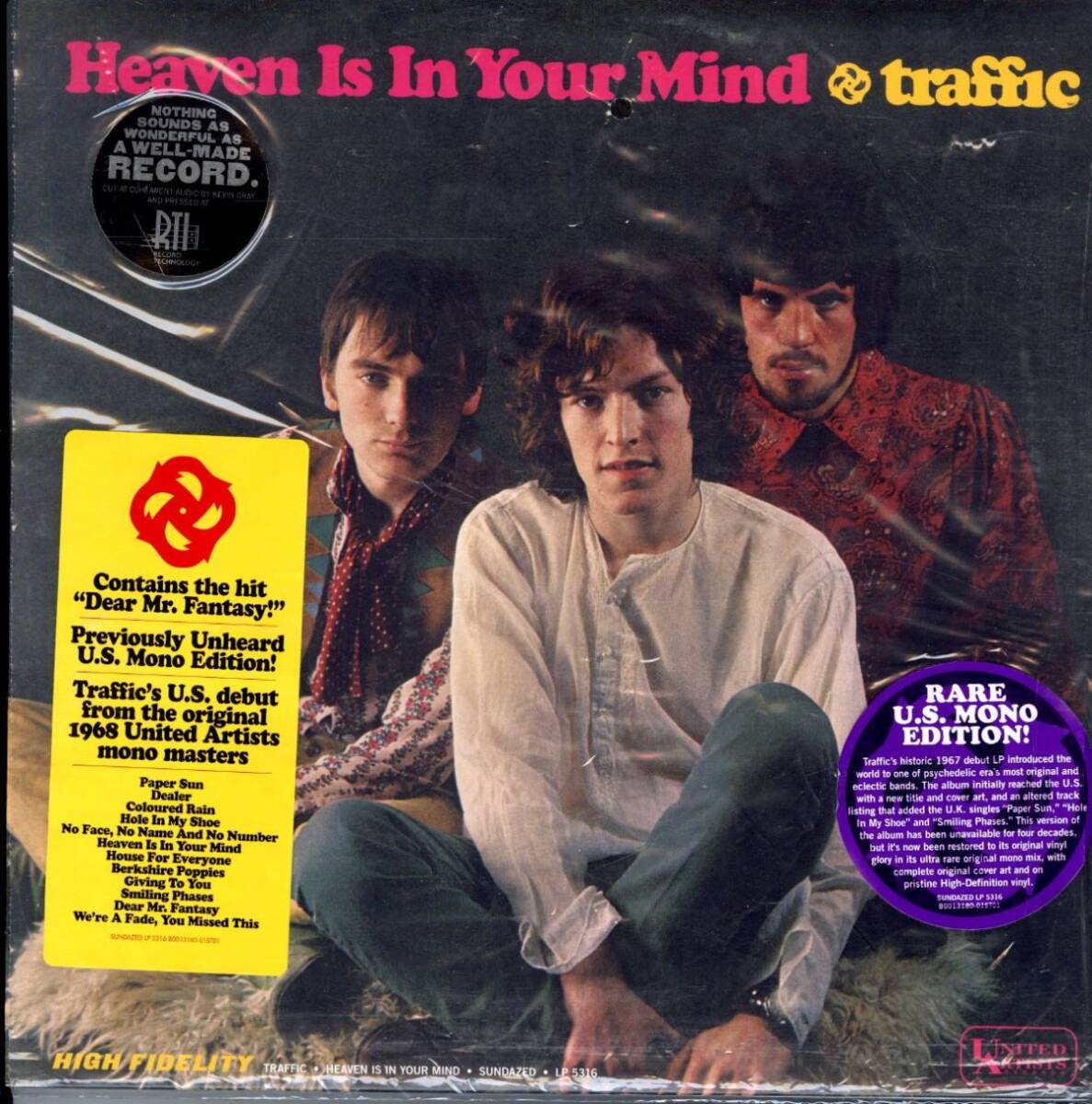 2021年 USプレスLP！ジャケ違い ハイプステッカー付 Traffic / Heaven Is In Your Mind【Sundazed Music / LP 5316】Steve Winwood