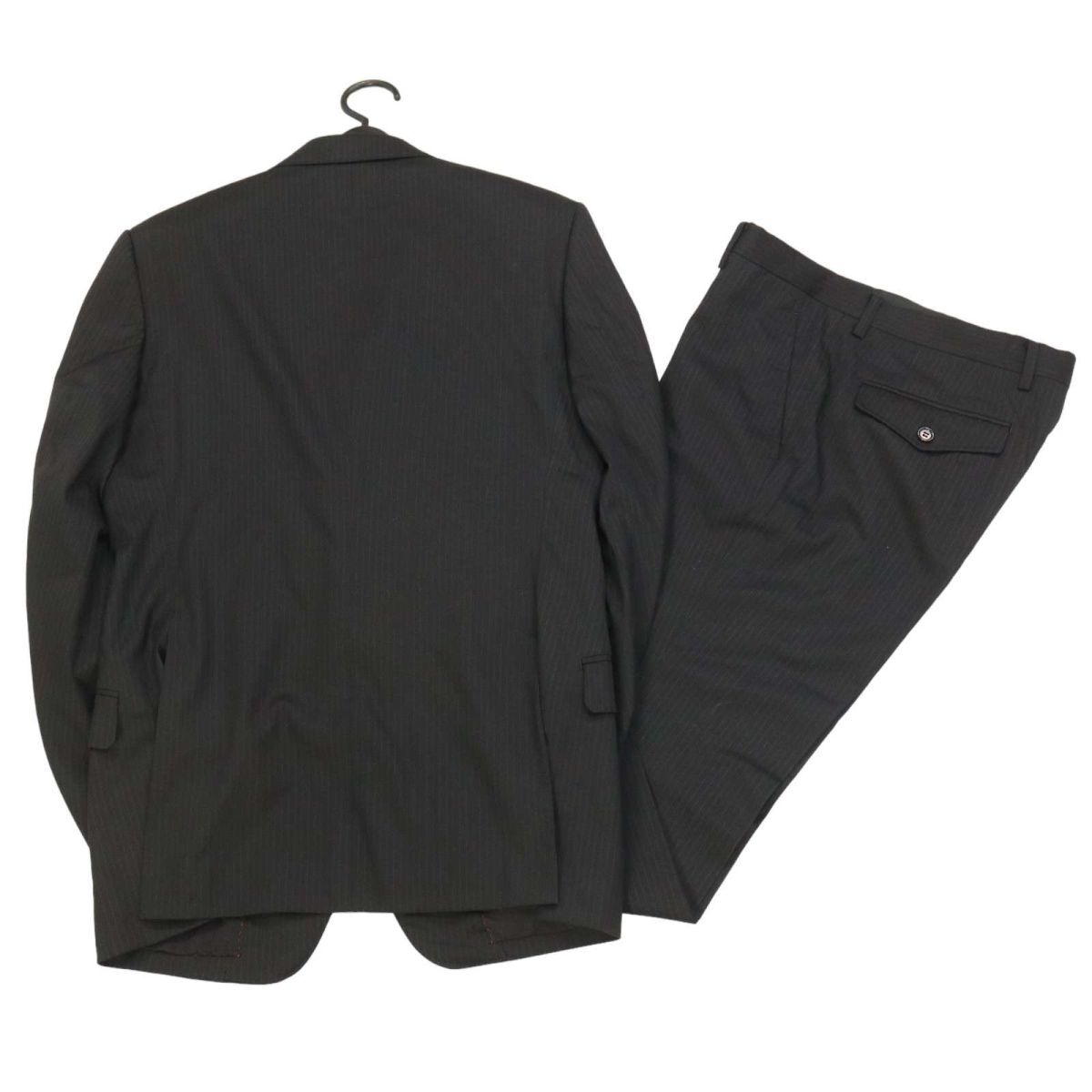 RedmesS MEN'S BIGI メンズビギ 通年 総里★ ストライプ セットアップ スーツ Sz.2/3　メンズ 黒 ビジネス　I4T02069_6#O