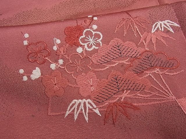  flat peace shop Noda shop # gorgeous color tomesode embroidery pine bamboo plum Mai . writing gold through . ground silk excellent article AAAD2378Bph