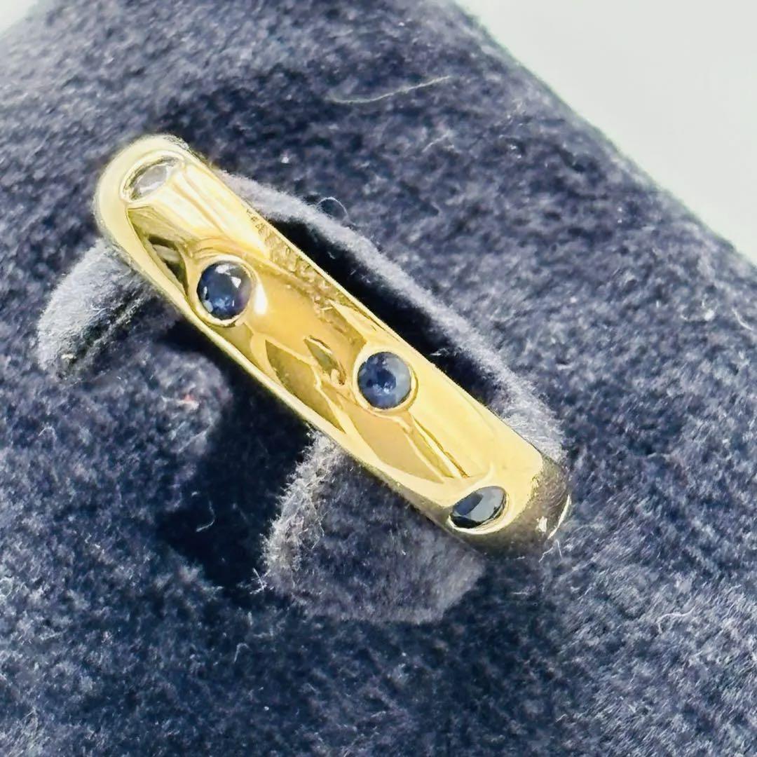 美品】ティファニー ドッツ サファイア ゴールド リング サイズ 美品】ティファニー ドッツ サファイア ゴールド リング サイズ