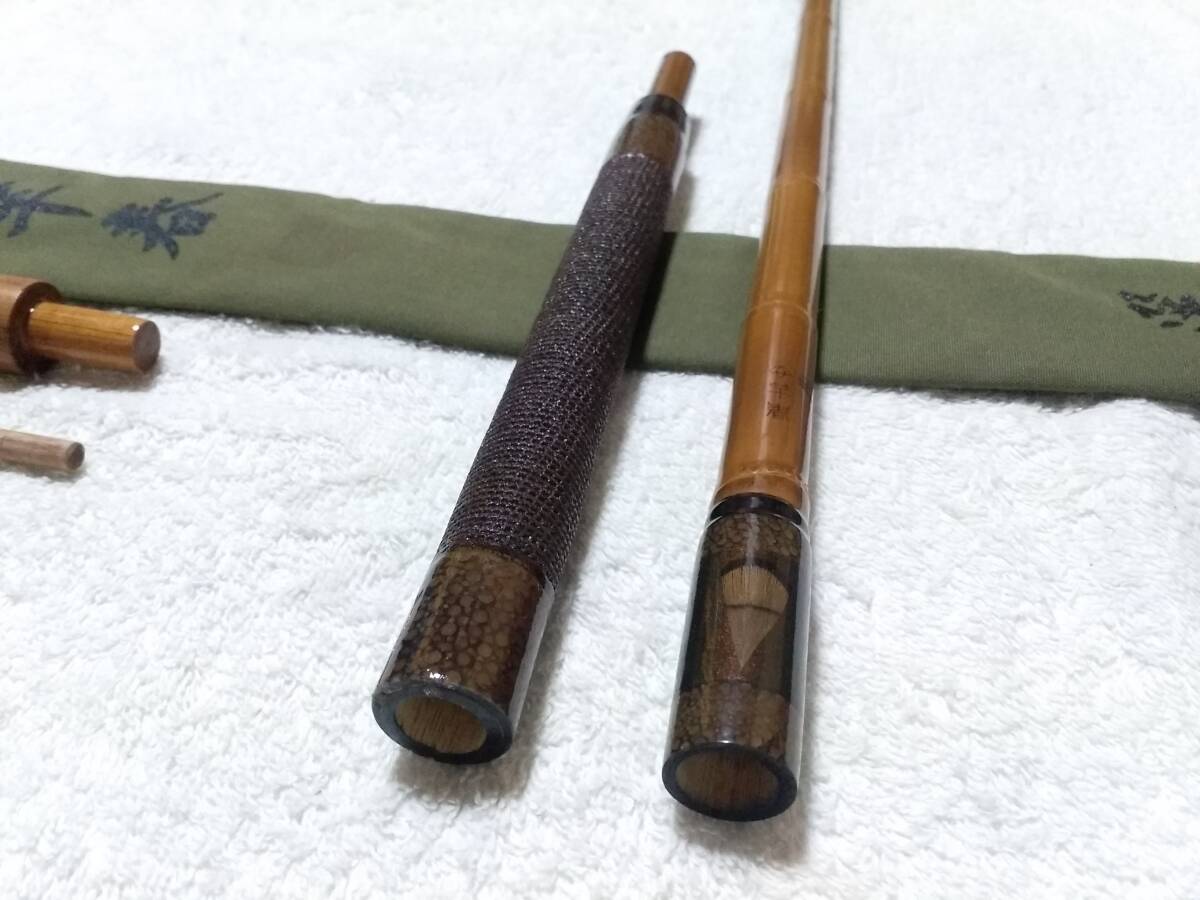 希少!竹竿 竿春 選 竿掛 一本半物 (鮫、マジョーラ塗 ) 超美品 希少!竹竿 竿春 選 竿掛 一本半物 (鮫、マジョーラ塗 ) 超美品