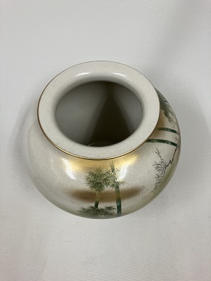 九谷焼花瓶 未使用品◇花鳥画 ゆったりサイズ共箱あり(花器、壷 九谷焼花瓶 未使用品◇花鳥画 ゆったりサイズ共箱あり(花器、壷