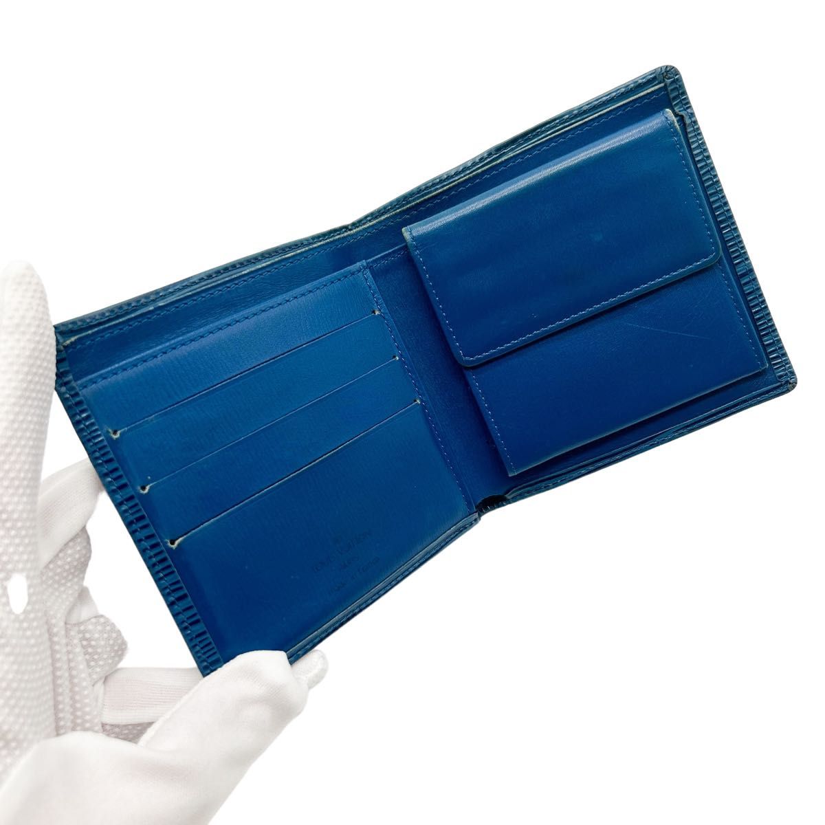 極美品】ルイヴィトン エピ ポルトフォイユ マルコ ブルー 二 極美品】ルイヴィトン エピ ポルトフォイユ マルコ ブルー 二