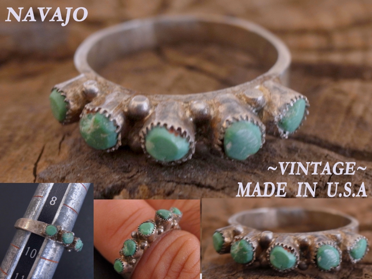 40s50s ビンテージ NAVAJOナバホ Fred Harvey ターコイズRING スネークアイ USAアメリカ製 vintage インディアンジュエリー RRLモデル Hopi_画像1