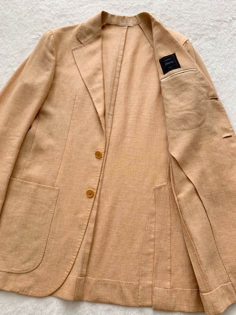 ビームス購入 SARTORIA Felamm NAPOLI イタリア製リネン混ジャケット size44 グレンチェック 春夏 美品 サルトリア フェラム メンズ_画像2