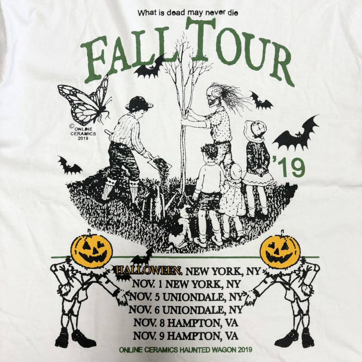 レア ONLINE CERAMICS FALL TOUR 19' Tシャツ XL 白 ホワイト レア ONLINE CERAMICS FALL TOUR 19' Tシャツ XL 白 ホワイト