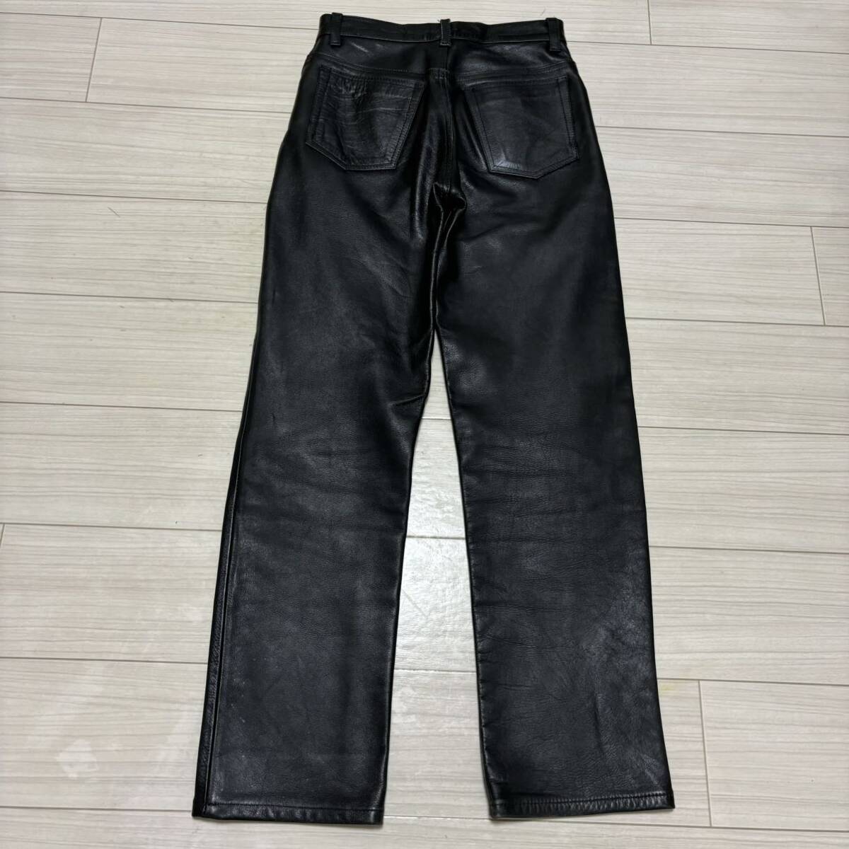 BBH B B H CLOTHING マエノ 中厚 牛革 レザー パンツ 29 黒 BBH B B H CLOTHING マエノ 中厚 牛革 レザー パンツ 29 黒