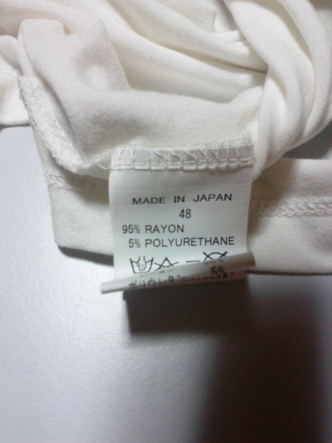 ダブルスタンダードクロージング メンズ 半袖シャツ サイズ48 ホワイト レーヨン 日本製 D/him_画像4