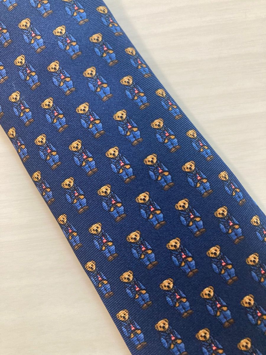 【超お買い得!】 超美品★ポロベア シルク100% ラルフローレンRalph Laurenネクタイ 小物