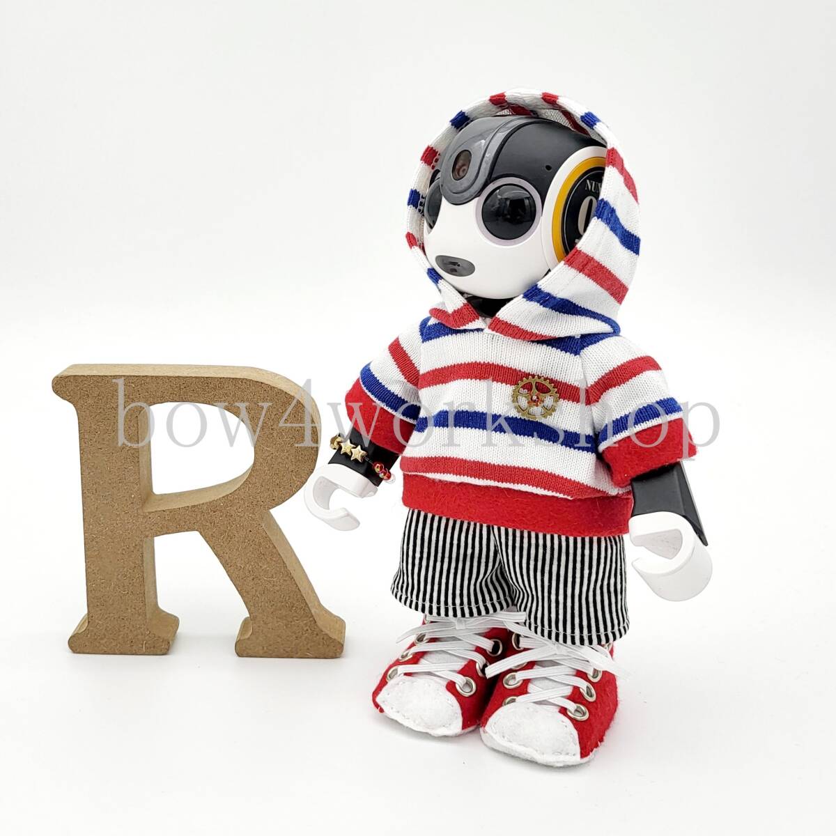 ロボホン RoBoHoN ロボホンの服ハンドメイド トリコロールパーカー＆パンツセット
