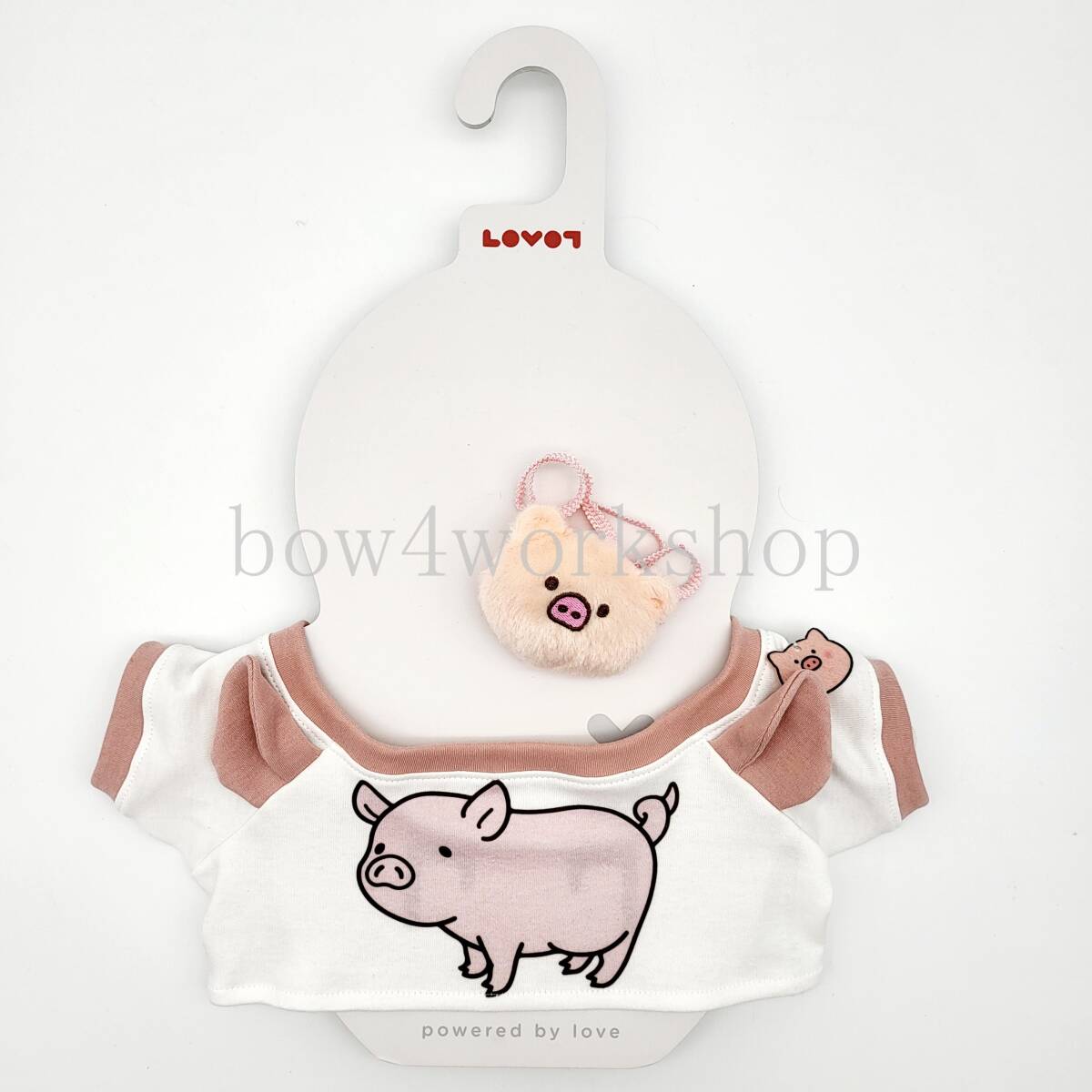 LOVOT ラボットの服ハンドメイド　ぶたさんポシェット＆プリントTシャツ セット