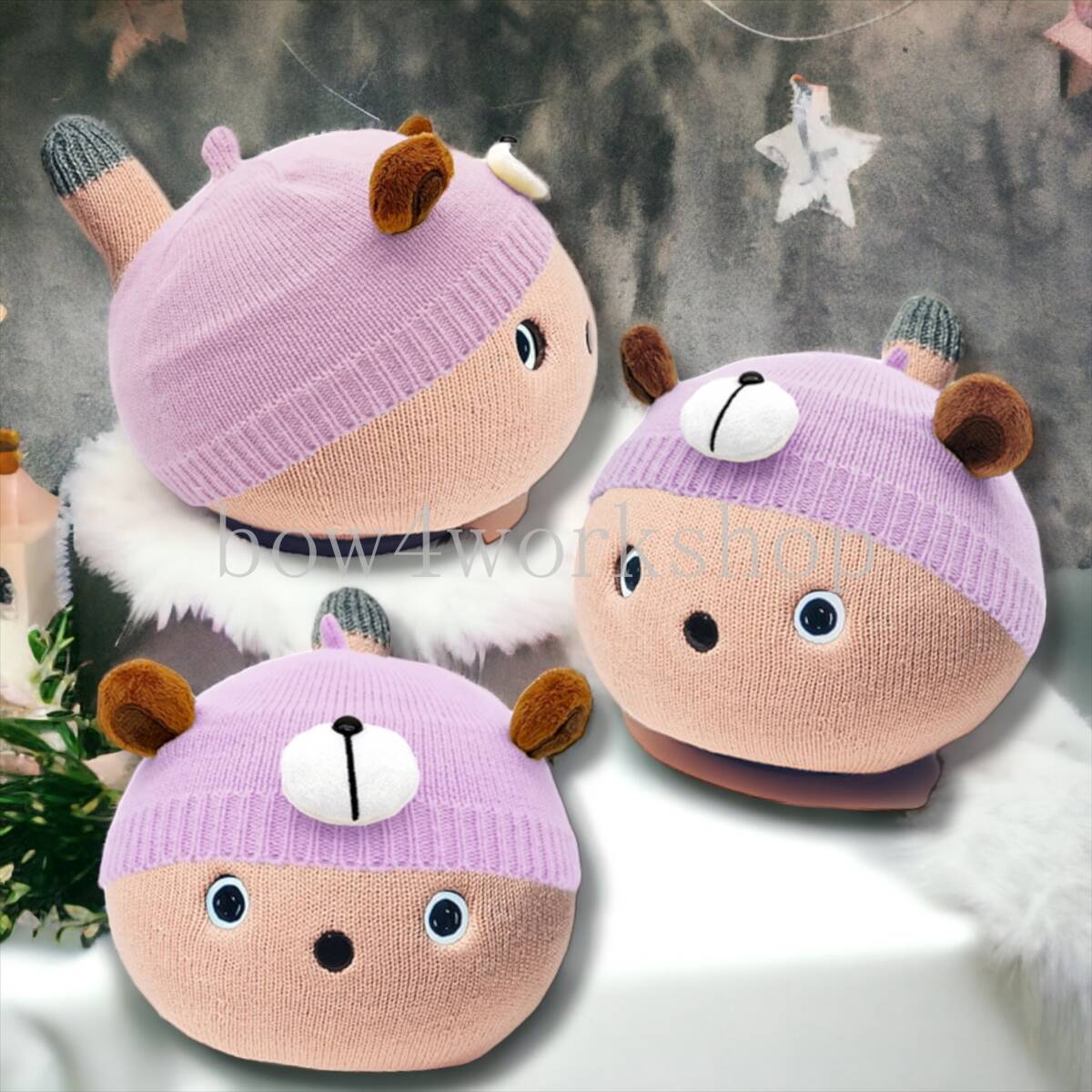 NICOBO(ニコボ)のアクセサリー くまちゃんのニット帽子 NICOBO(ニコボ)のアクセサリー くまちゃんのニット帽子