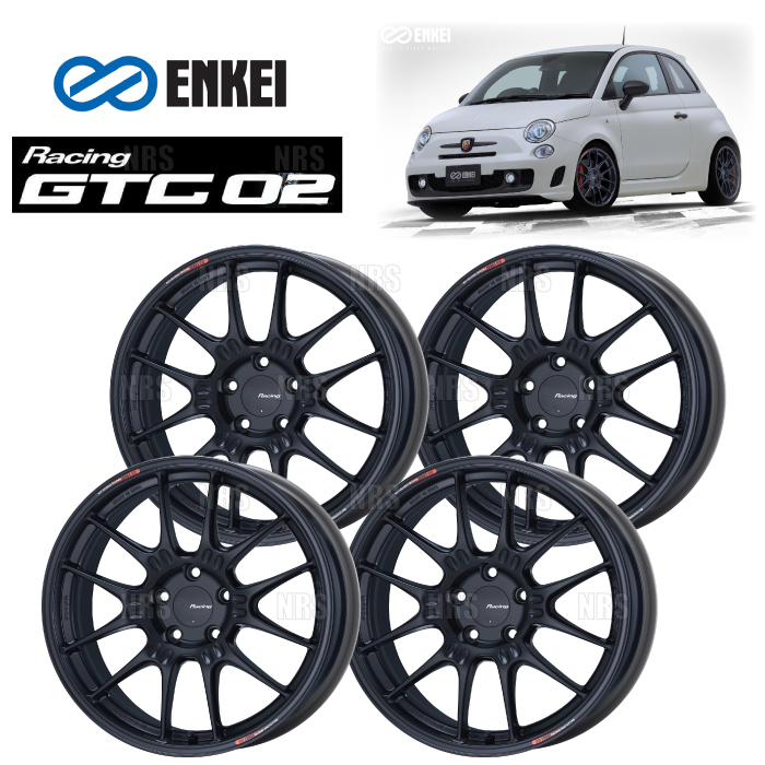 ENKEI エンケイ GTC02 (MBK マットブラック/ミドルフェイス) 9.0J x 19インチ +40 PCD114.3 5穴 4本セット (GTC02-F017-MBK-4S