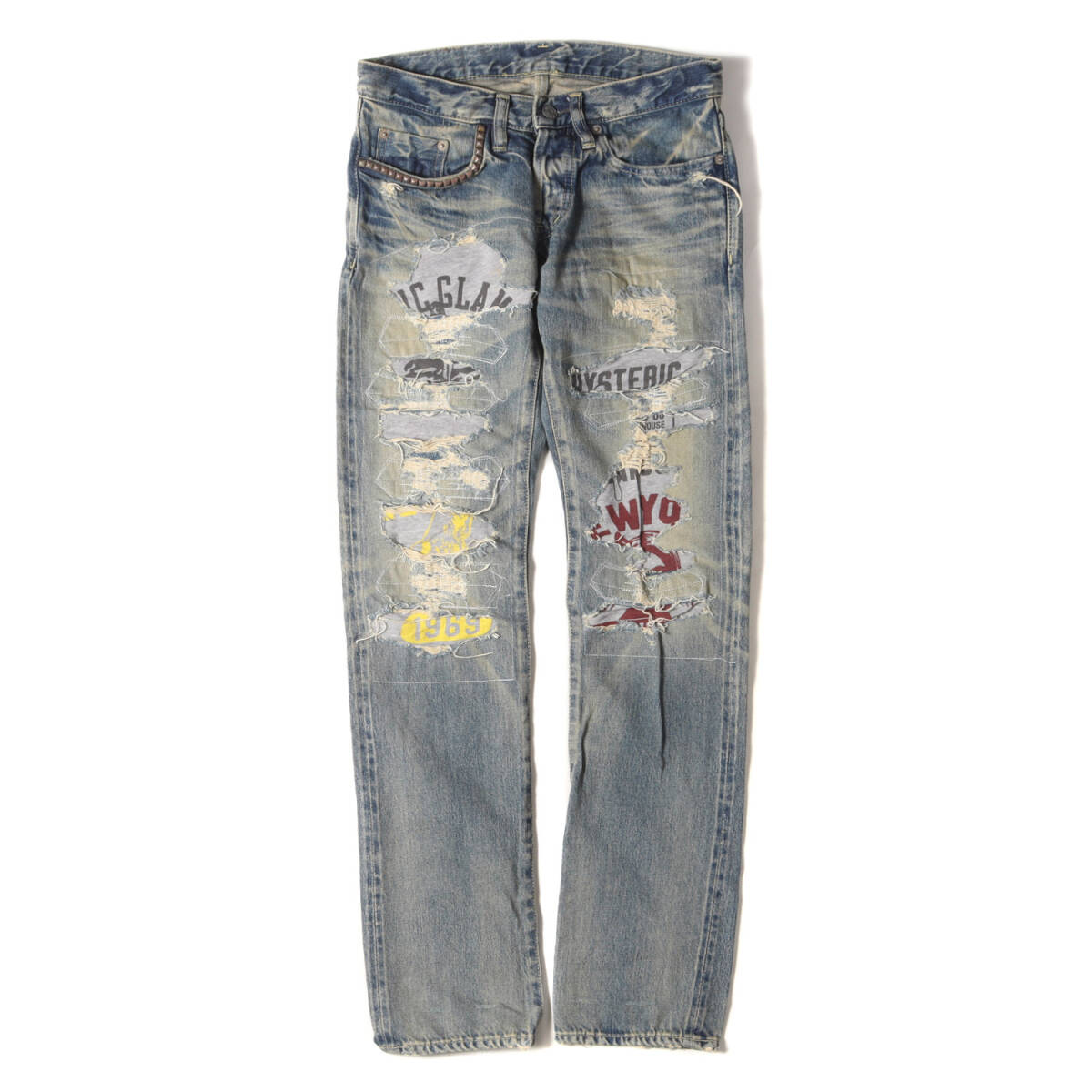 希少/超ダメージ加工/HYSTERIC GLAMOUR /スタッズ デニム パンツ 希少/超ダメージ加工/HYSTERIC GLAMOUR /スタッズ デニム パンツ