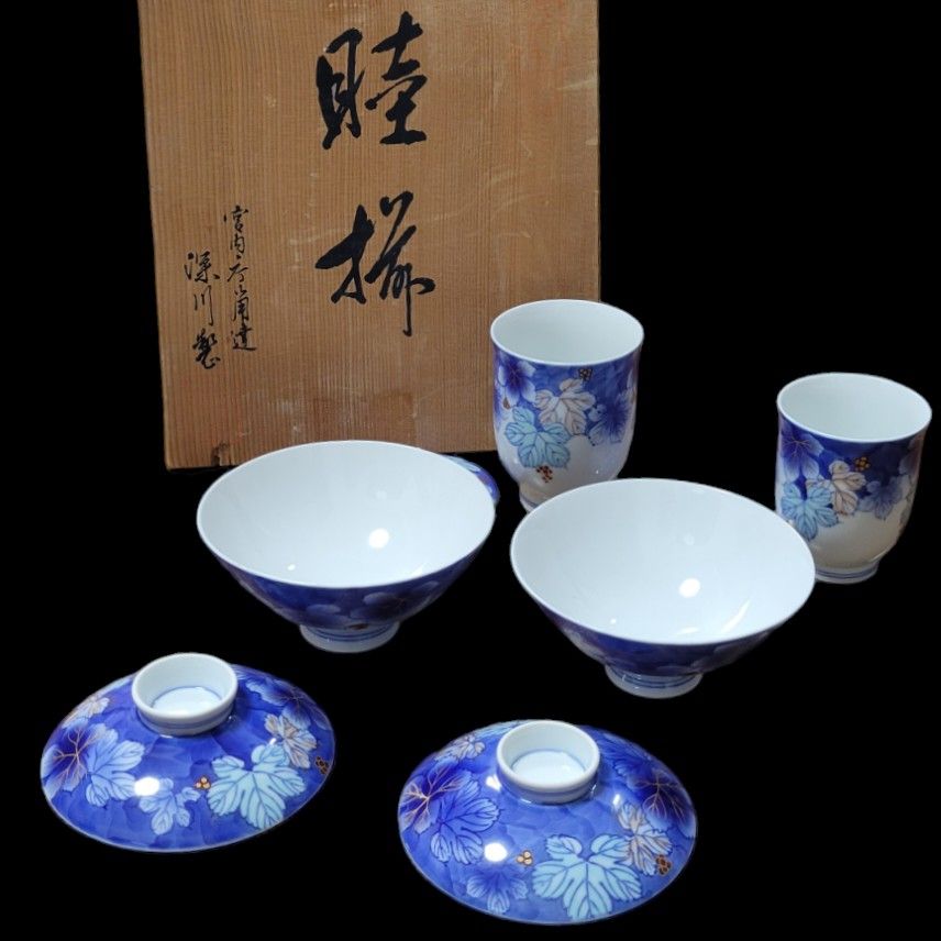 深川製磁 宮内庁御用達 美術有田焼 睦揃 夫婦茶碗 夫婦湯呑 赤絵 深川製磁 宮内庁御用達 美術有田焼 睦揃 夫婦茶碗 夫婦湯呑 赤絵