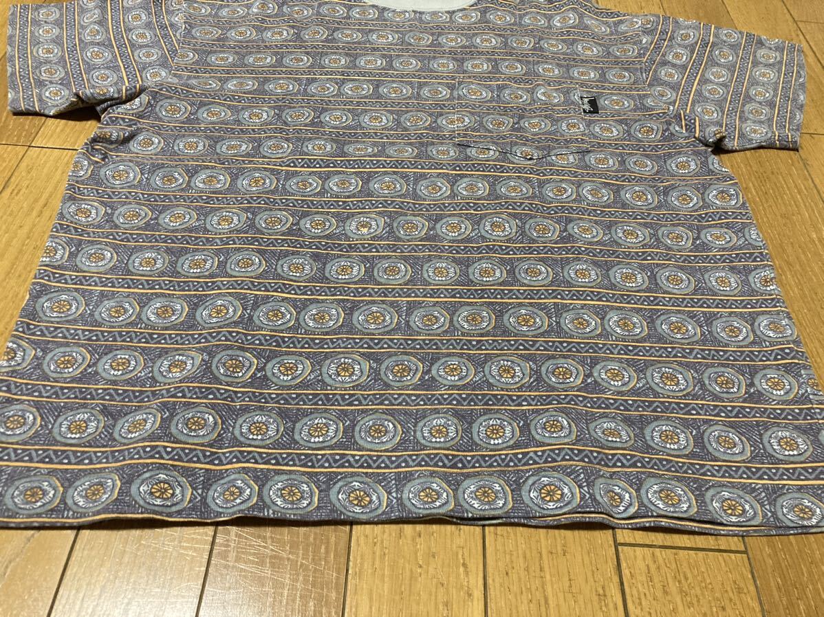 80s USA製 OLD STUSSY 総柄 Tシャツ S 黒タグ ボーダー tomtom 80s USA製 OLD STUSSY 総柄 Tシャツ S 黒タグ ボーダー tomtom