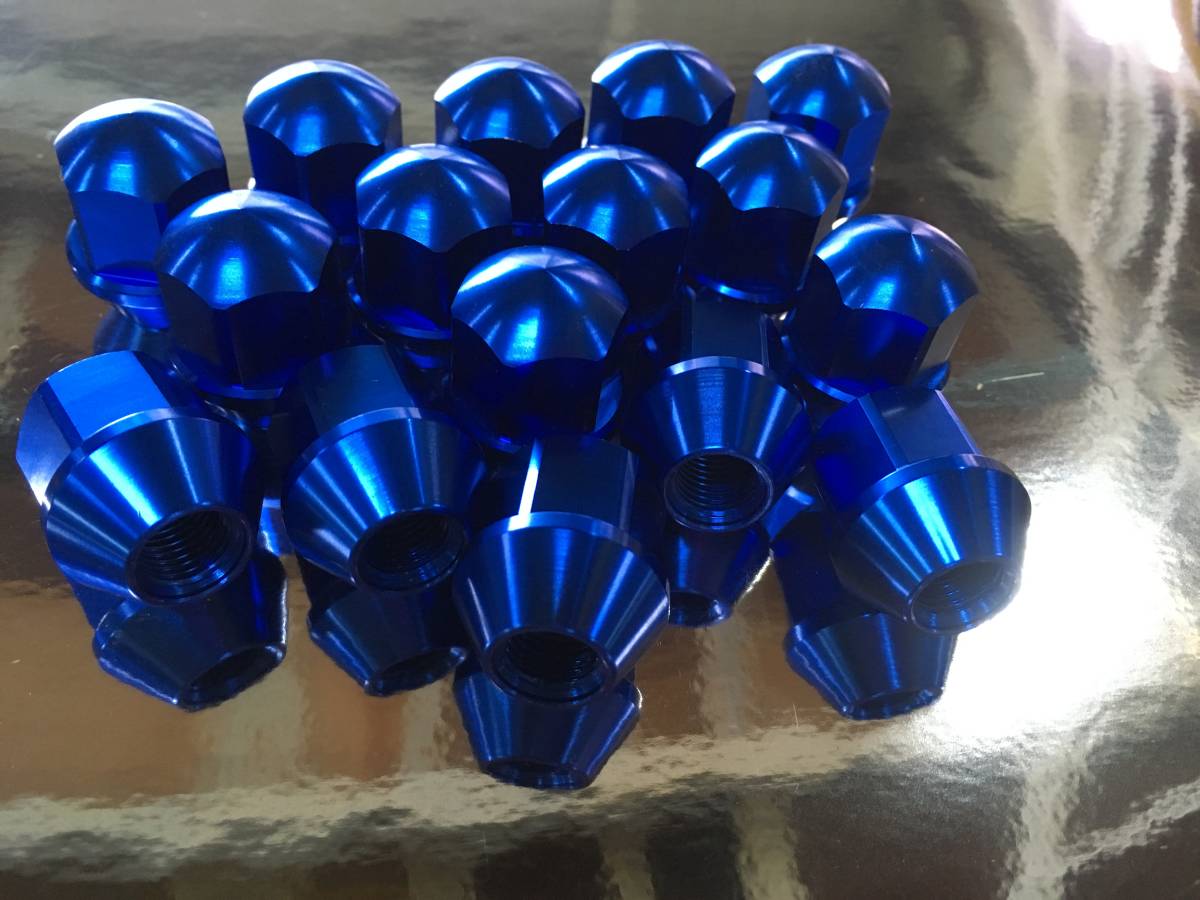  Rover Mini old Mini for light weight aluminium racing nut 16 piece set ( for 1 vehicle ) old Mini Cooper cap nut * blue *