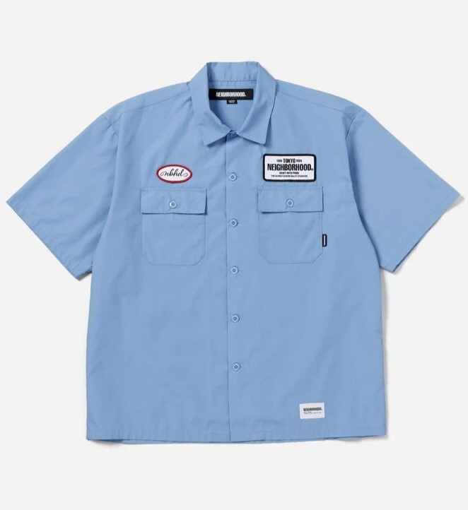2024春夏　新作　Lサイズ　ブルー　CLASSIC WORK SHIRT SS　ネイバーフッド　NEIGHBORHOOD　241TSNH-SHM02