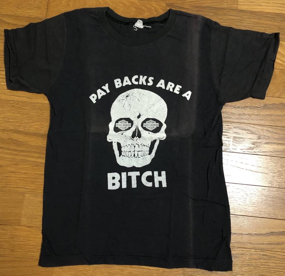 人気☆ Harley-Davidson ハーレー スカル ロゴ Tシャツ 激ヤバ 70s ハーレー ダビッドソン スカル tシャツ ブラック