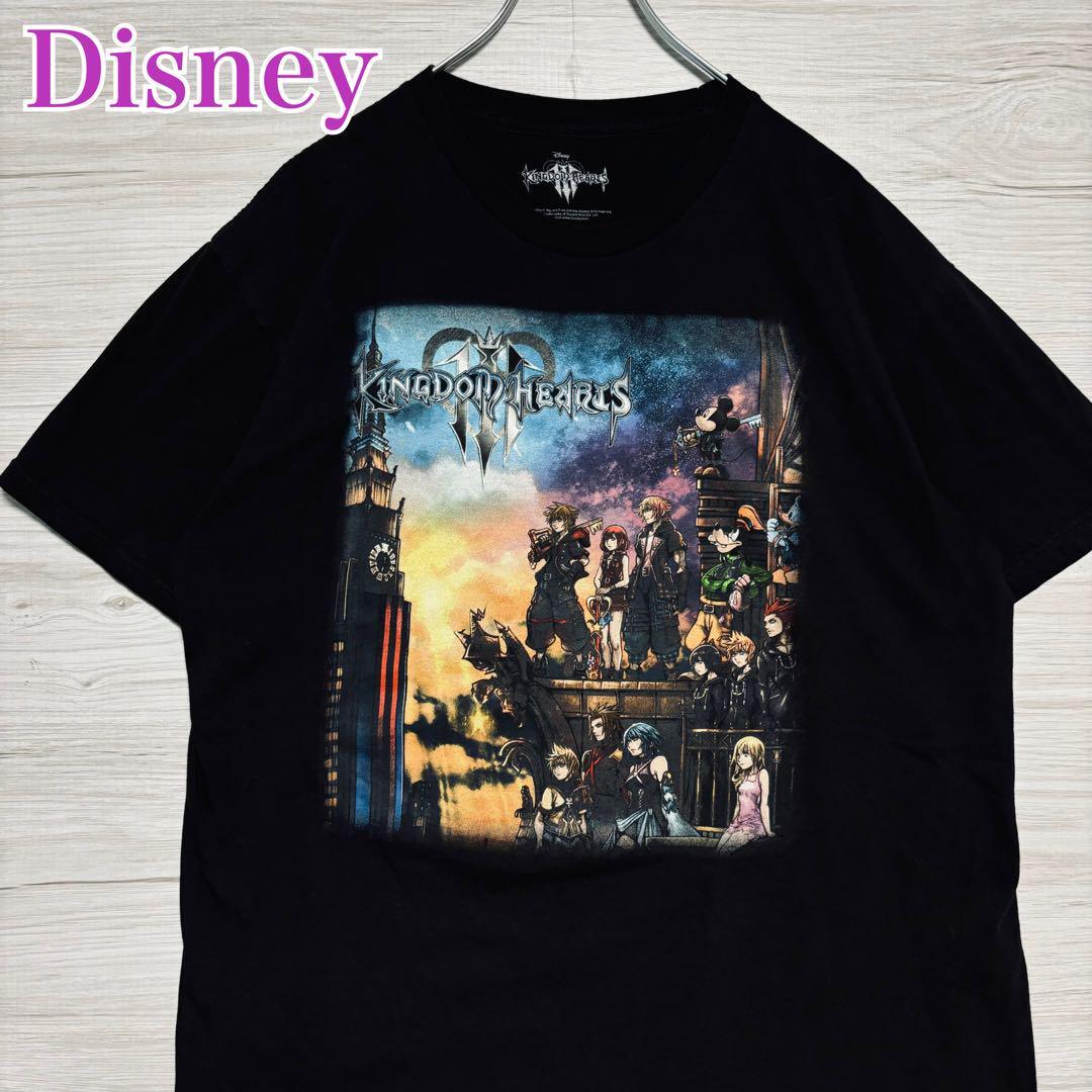 【入手困難】Disney ディズニー キングダムハーツ Tシャツ Lサイズ 半袖 海外輸入 一点物 ソラ キャラクター ゲーム ゆったり