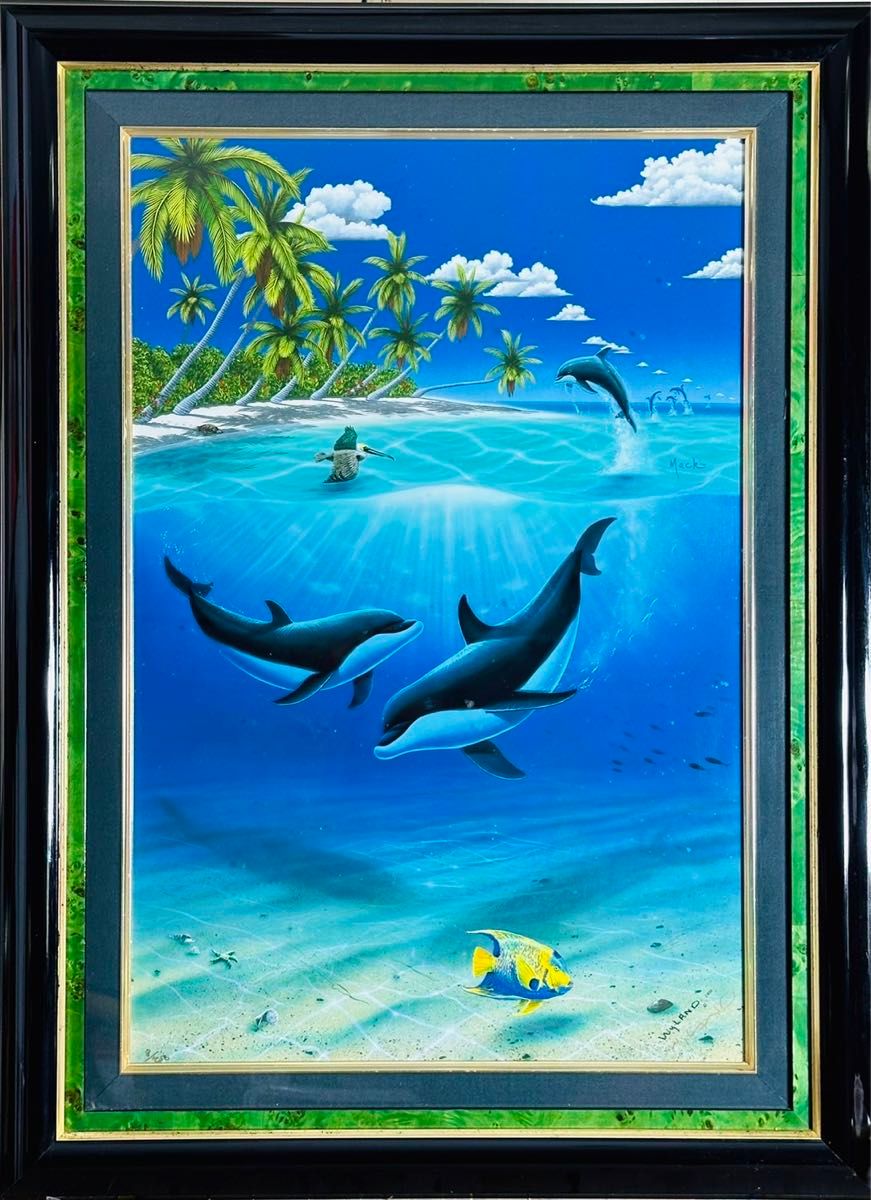 Wyland ワイランド 楽園を夢見て 絵画 シルクスクリーン シャチ Wyland ワイランド 楽園を夢見て 絵画 シルクスクリーン シャチ