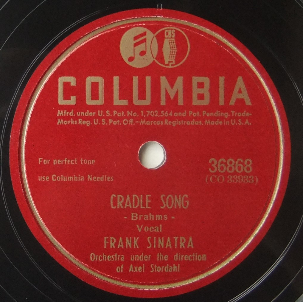 ◆ FRANK SINATRA ◆ Nancy / Cradle Song ◆ Columbia 36868 (78rpm SP) ◆_画像2