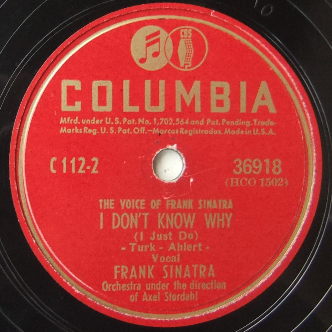 ◆ FRANK SINATRA ◆ You Go To My Head / I Don ' t Know Why ◆ Columbia 36818 (78rpm SP) ◆_画像2