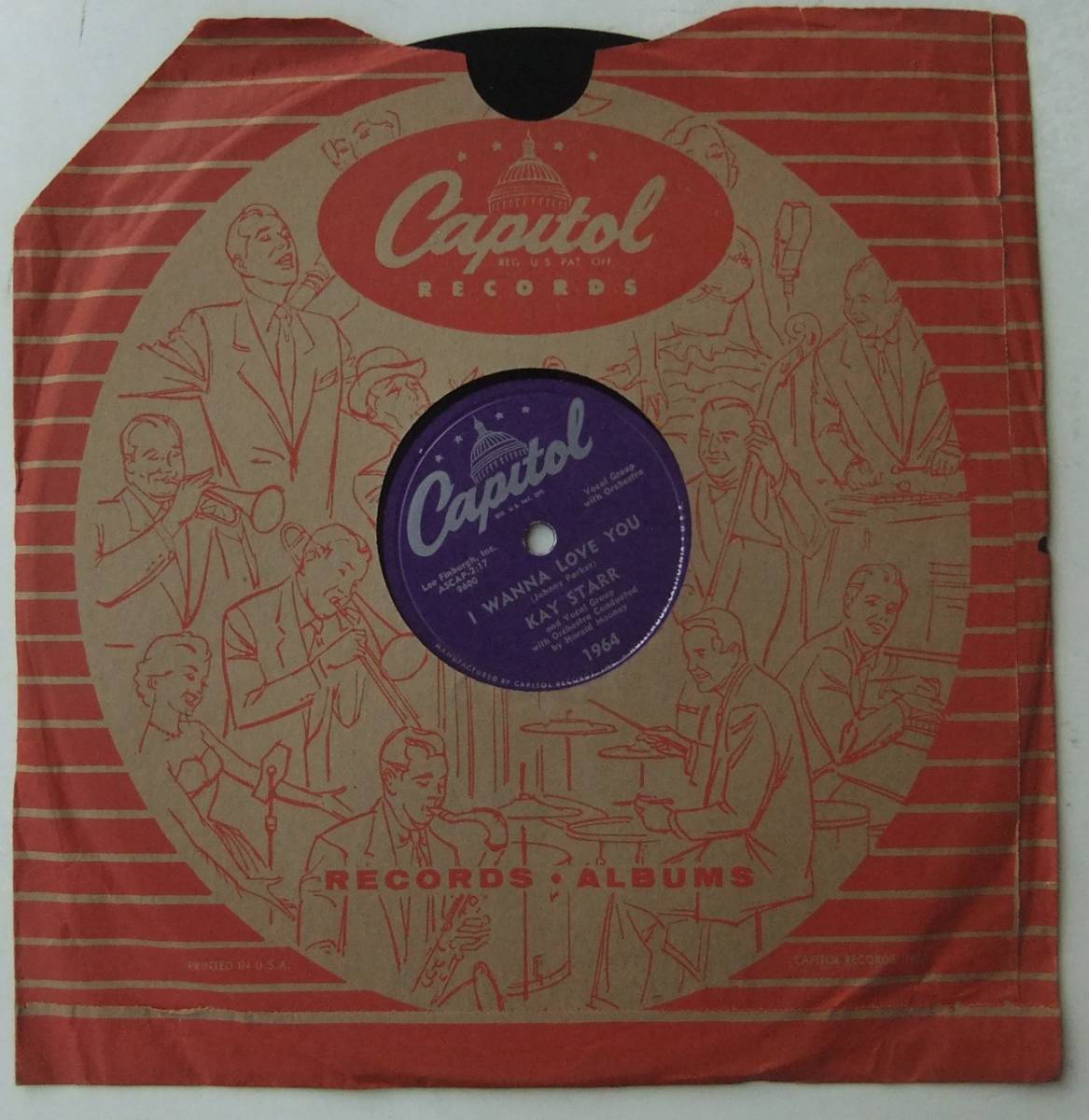 ◆ KAY STARR ◆ I Wanna Love You / Wheel Of Fortune ◆ Capitol 1964 (78rpm SP) ◆_画像1