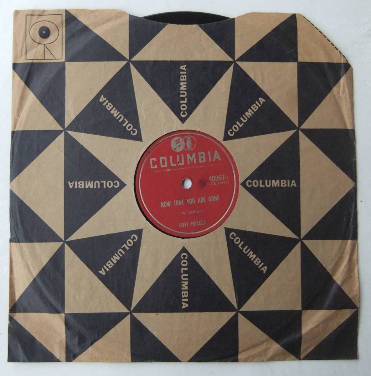 ◆ LEFTY FRIZZELL ◆ Now That You Are Gone / From An Angel To A Devil ◆ Columbia 40867 (78rpm SP) ◆_画像1