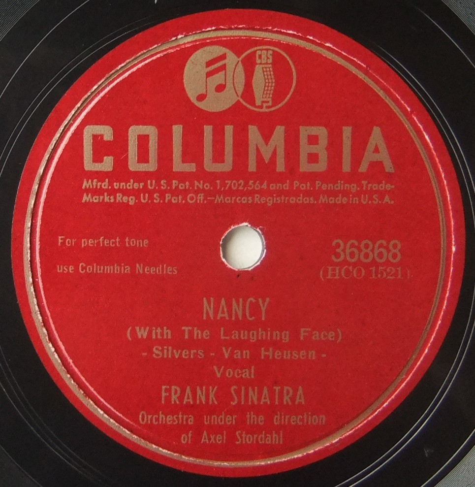 ◆ FRANK SINATRA ◆ Nancy / Cradle Song ◆ Columbia 36868 (78rpm SP) ◆_画像1