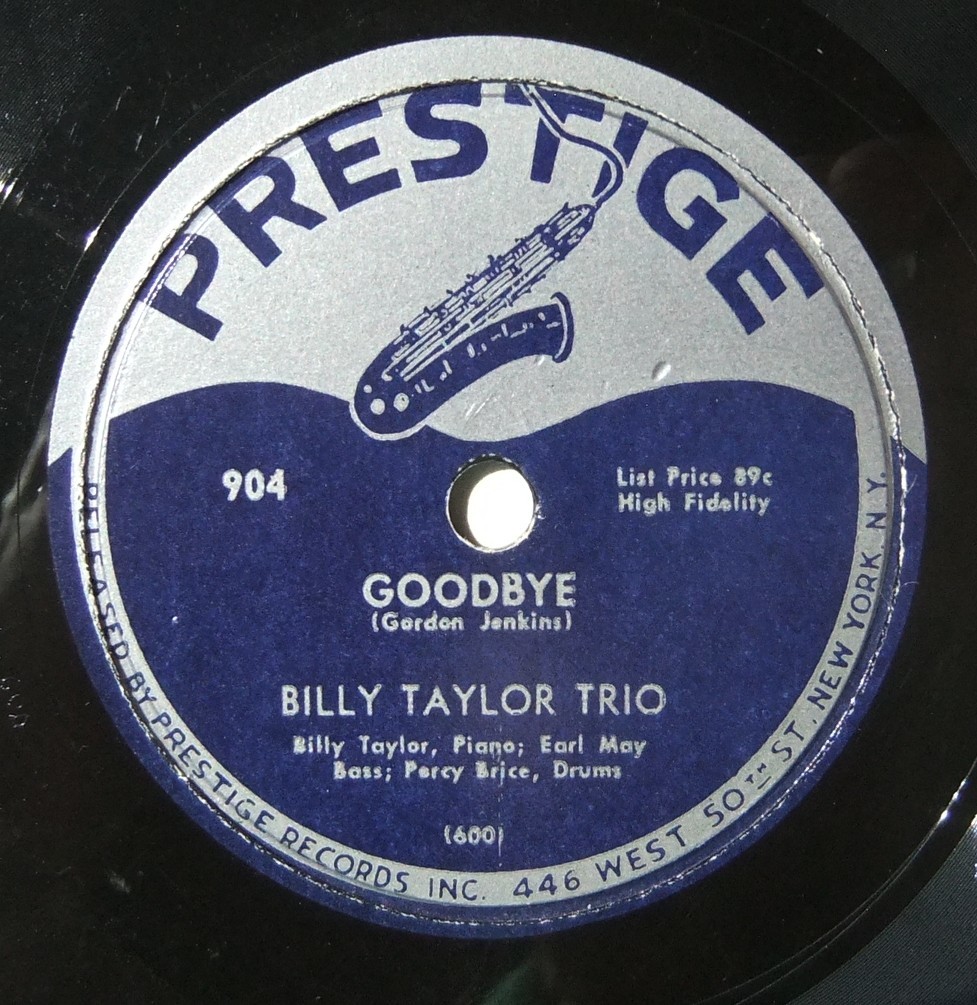 ◆ BILLY TAYLOR Trio ◆ Eddie ' s Theme / Goodbye ◆ Prestige 904 (78rpm SP) ◆_画像2