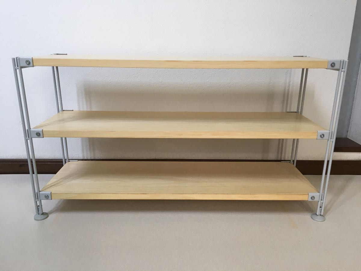 MUJI 無印良品 スチール ユニットシェルフ 3段 木製棚 匿名配送 MUJI 無印良品 スチール ユニットシェルフ 3段 木製棚 匿名配送