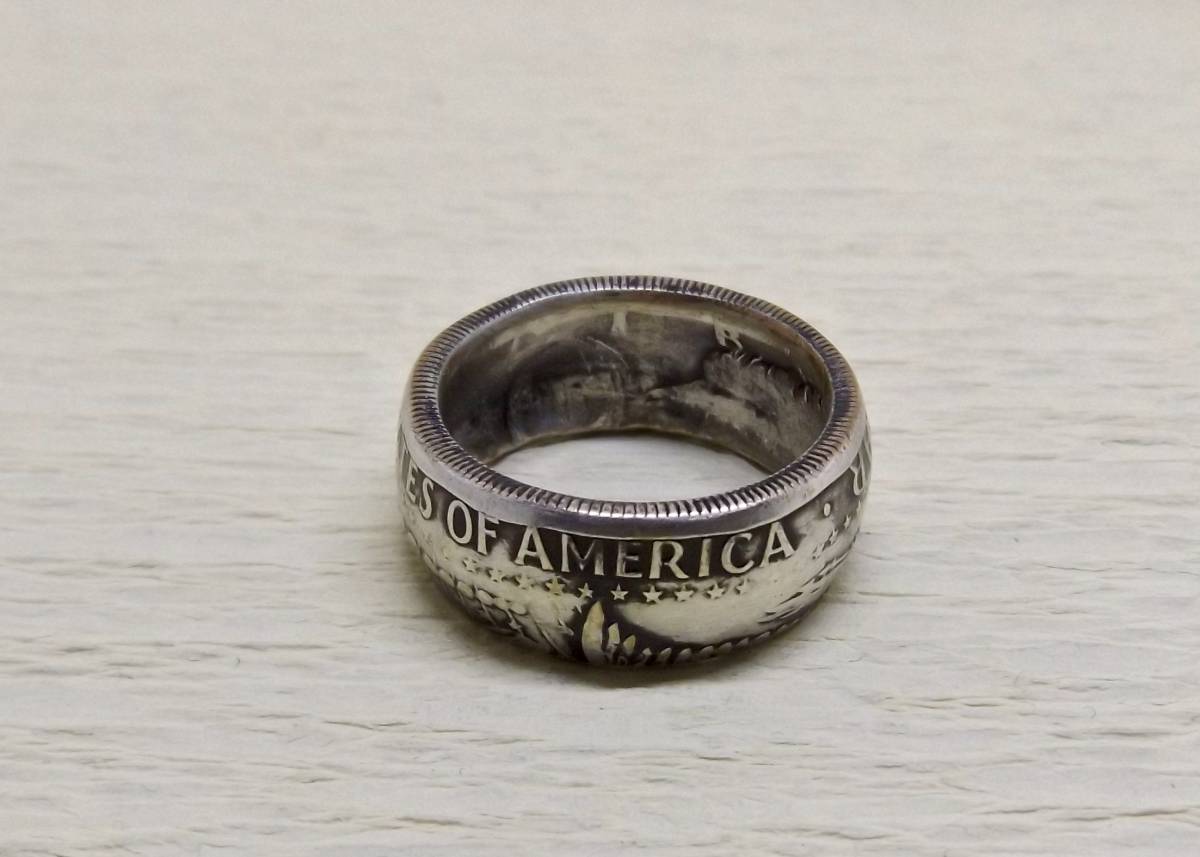 22 номер ko Yinling g серебряный 400/1000 America keneti-50 цент серебряная монета использование ручная работа кольцо (9748) бесплатная доставка новый товар не использовался 