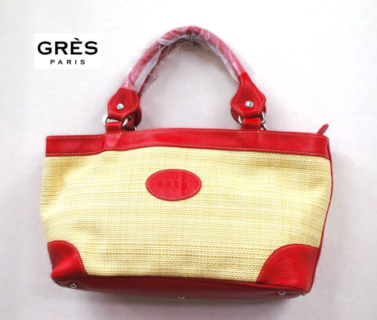 【未使用】 GRES グレ レザー 牛革 トートバッグ かごバッグ 多収納ポケット＆仕切り【送料無料】